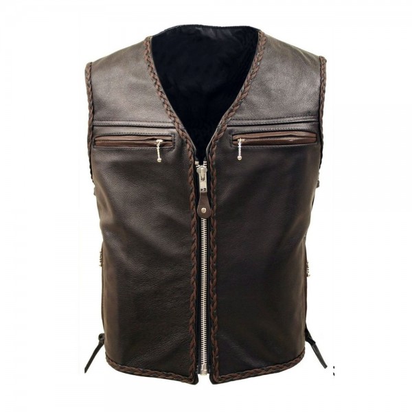 Motorbike Leather Vest